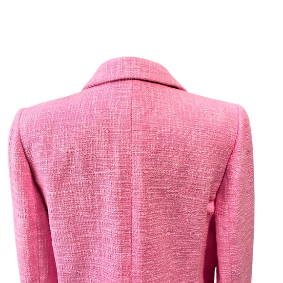 Talbots | Classic Pink Tweed Tailored ¾ Sleeve Blazer Size 14 - Picture 9 of 11